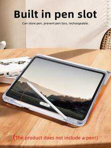 1pc Fully Transparent Acrylic Tri-Fold Full Print Photo Customized Tablet Case, Customizable 26 Letters + Image, Built-In Pen Slot, High Transparency Acrylic Back Shell Anti-Bending Anti-Scratch Anti-Drop, Tri-Fold Adjustable Stand, Magnetic/Auto Sleep/Wake, Fun/Creative/Personalized Tablet Protective Cover - Multicolor - View 5
