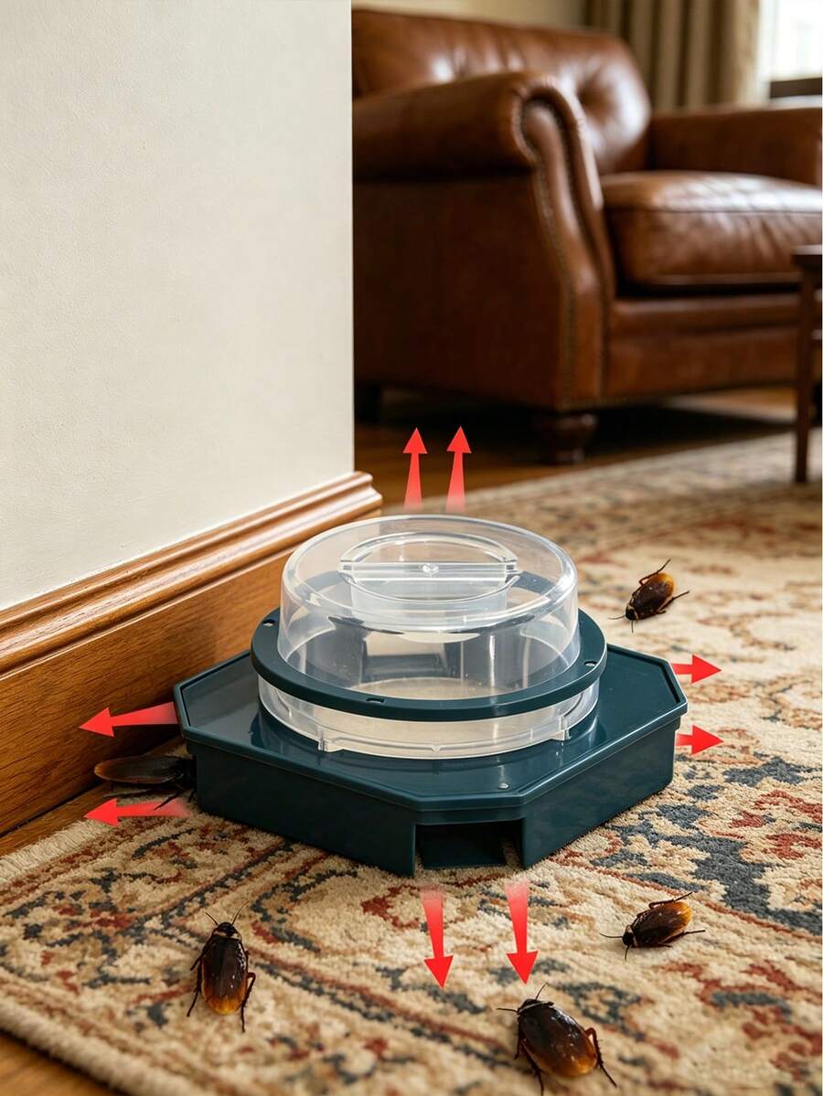 Cockroach Trap Box, Physical Cockroach Catcher And Repellent For Home, -No Bait, Physical Capture Tool For Cockroaches And Other Pests, Flying Insect Control Trap, Suitable For Pastures And Gardens - D - View 1