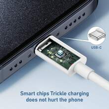 1/2/3入 6.6英尺/200公分 USB-C 轉 Type-C 快充線，高效能數據傳輸充電線，適用於手機 17 Pro Max/17 Pro/17 Plus/17/16/15/14/13/12/11/// 系列手機與電腦 - 查看 6