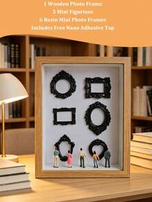 1 Set DIY Mini Museum Silhouette 3D Photo Frame Kit, Includes Gold Resin Mini Frame Set, Celebrate Precious Memories In A Unique Way, Personalized And Distinctive Commemorative Photo Frame Decor - Multicolor - View 17