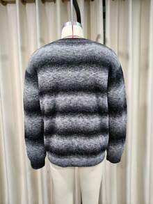 Modcrash Men's Autumn/Winter Retro Slouchy Gradient Striped Knit Sweater Fall/Autumn/Winter - Multicolor - View 5
