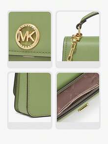 Michael Kors MK Delancey 女款小手提包，翻蓋肩背包，附頂部手把與 LOGO 圖案斜背包 - 淺綠色 - 查看 3
