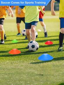 1Pc Multi-Color Flat Training Marker Cone Disc, Wear Resistant Durable PE Material Lightweight Agility Training Gear, Universal Sports Marker Suitable For Soccer, Basketball, Running Training & All Skill Levels - Multicolor - View 6