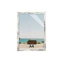 1pc Rustic Style Vintage White/Embroidered Brown Lightweight Picture Frame, American Wall Decor. Retro Poster, Photo, Artwork Framing Frame. Available In 8.5x11/A4/11x14(8x10) Inches (Picture For Reference Only, Randomly Gifted Photo Paper Included) - 1PC - View 13