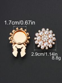 1/3pcs 18/26/29mm Women's Elegant Rhinestone Faux Pearl Button Covers, Crystal Button Covers, Removable Clip-On Button Covers, Crystal Glamorous Buttons For Clothing, With Pliers Press Button, Lead Color - Multicolor - View 21