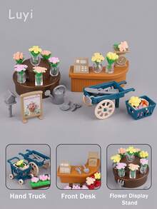娃娃迷你冰淇淋店/花店/珠寶店/水果店/烘焙店玩具套裝，兒童角色扮演微縮場景玩具模型，生日禮物，聖誕禮物，適合男孩和女孩 - 彩色 - 查看 3