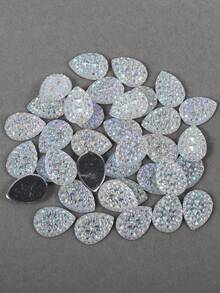 50入/包，大尺寸 13*18mm 淚滴形壓克力水鑽，鳳梨切面平底 AB 色水鑽，高品質多色壓克力水鑽，適用於 DIY 衣物配件 - 13*18mm 50pcs - 查看 8