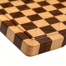 ONESIMCR (17x12 Inches) Large Checkered Cutting Board, Bread Board. Made From High-Quality Acacia Wood,  Suitable For Home Kitchens And Restaurants. Ideal For Cutting Meat, Cheese, Bread, Vegetables, And Fruit. - View 2