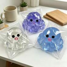 Squishy-1/3pcs TABA Jelly Octopus Doll - Slow Rebound Stress Relief Doll Set, Elastic Fun DIY Bubble Blowing Octopus Doll - Marine Life Design, Office Desk Stress Relief Item, Birthday Party Surprise Gift, Creative Holiday Souvenir - Multicolor - View 1