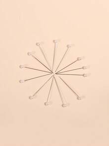 1 Box 100pcs New Small Pearl Head Pins, Middle Eastern Headscarf Fixing Pins, Positioning Pins For Daily Use - White - View 3