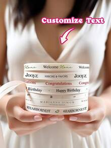 Custom Printed Satin Ribbon, Personalized Printed With Name Or Logo | Wedding Favor Custom Printed Satin Ribbon - Wedding Gift Packaging - Wedding Ribbon - Anniversary Gift Packaging - Multicolor - View 8