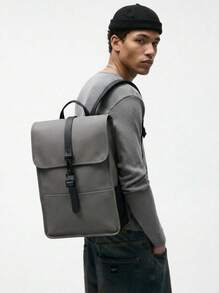 Rains Men's Backpacks Multi-Pocket Zippered Padded Weekend Hiking School Grey 13020-13 - 灰色 - 查看 1