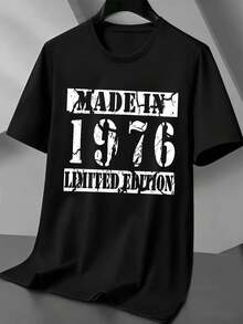 Maglietta da uomo MadeIn1976 con grafica di alta qualità, girocollo, vestibilità comoda e stampa d'effetto. - nero - Visualizzare 1