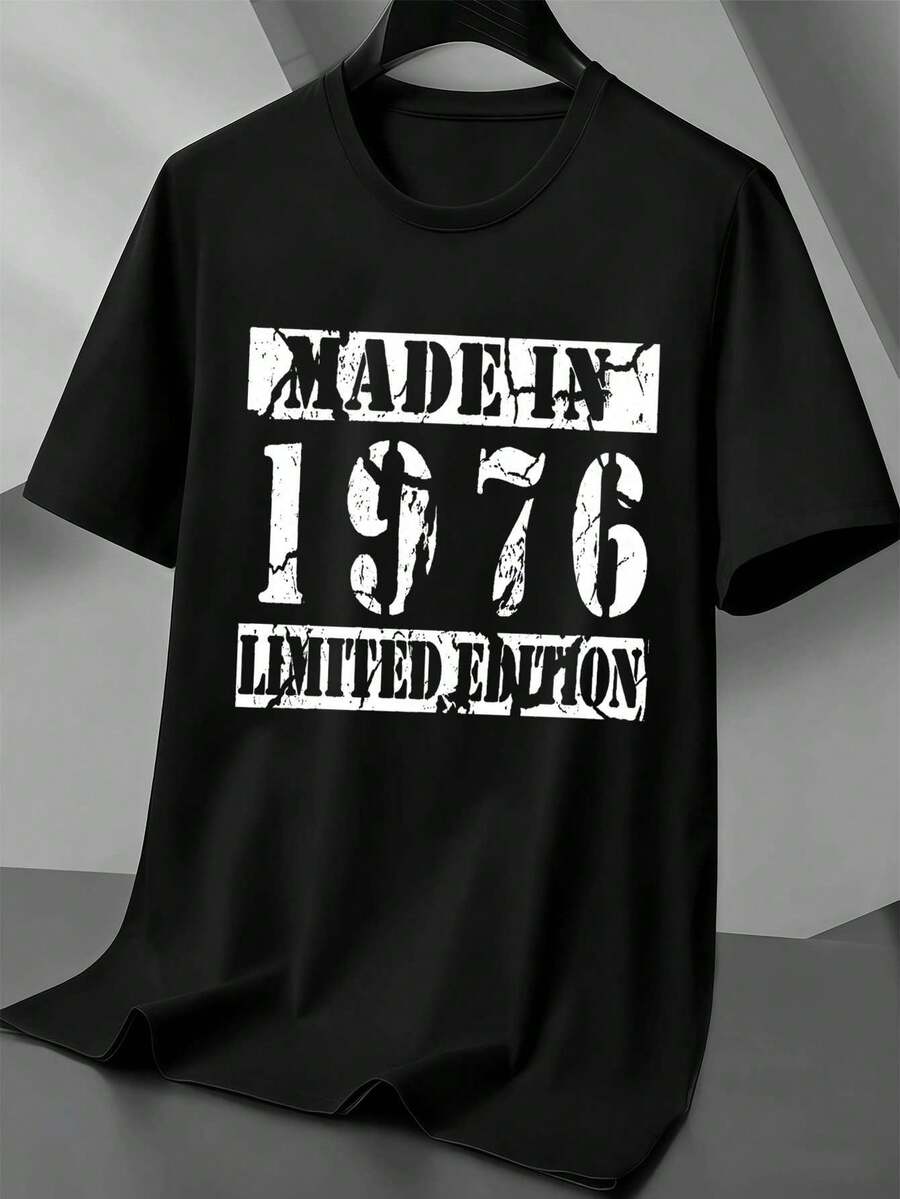 Maglietta da uomo MadeIn1976 con grafica di alta qualità, girocollo, vestibilità comoda e stampa d'effetto. - nero - Visualizzare 1
