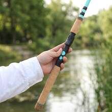 KecchKrezing 1.8m Lure Fishing Rod For Beginners, 4-Section Light Blue Portable Fishing Rod, Carbon Fiber Lightweight Design, Suitable For Outdoor Leisure Fishing - Cadet Blue - View 6