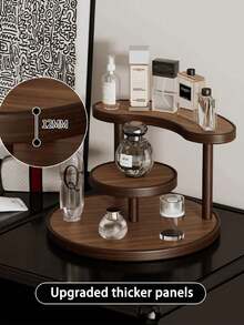 Desktop Storage Rack - Easy Assembly, Minimalist Style, Bathroom, Entryway, Office, Living Room Storage Shelf - Space-Saving Perfume, Cosmetics, Cup Organizer, Multi-Functional Storage Rack - Upgraded Walnut Color - View 8