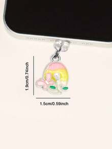 Pearl Butterfly Flower Phone Dust Plug, Painting Style Phone Charging Port Decor Unique Accessory, Anti-Lost Pendant Compatible With All Phone Models - Multicolor - View 8