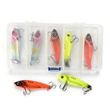 20g Sinking Vibrating Crankbait Lure, Colorful Metal Body For Far Casting Snakehead Bass Fishing |   Metal Crankbait, Sinking Lure, Fishing Tackle - Large Five-compartment Box (5 Pieces) With Mixed Colors - View 2