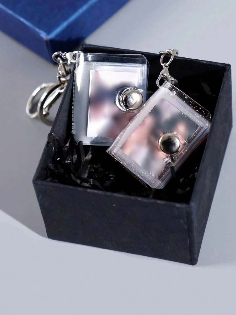 1 Inch Mini Keychain Photo Album, 1 Inch 2 Inch Photo ID Card Storage Book - A - View 1