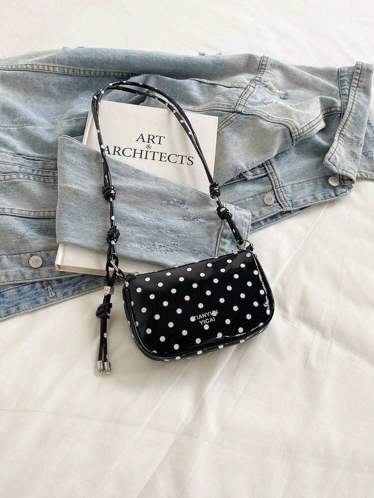 Polka Dot Mini Small Bag For Women, New Style Exquisite Compact Fashionable Versatile Daily Crossbody Bag - Black - View 3