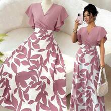 Vestido ajustado con volantes y mangas cortas elegante para mujer, color verde, adecuado para ir al trabajo en primavera/verano - Blanco y Negro - Ver 10