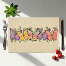 1pc/4pcs/6pcs/8pcs Butterfly Table Mat, Breakfast Mat, Coffee Bar Mat, All-Season Decorative Mat, Washable Table Mat, Room Decor, Kitchen Table Mat, Indoor/Outdoor Party Decor, Home Decor, Ideal Gift - Multicolor - View 2