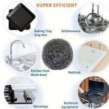 18/6/1pc Steel Wool Scouring Pads, Multi-Purpose Cleaning For Dishes, Pots, Ovens, Grills, Stainless Steel Sinks, Grinding Tools, Steel Brush, Essential For Home Cleaning, Outdoor/BBQ Cleaning - 1pc - View 4