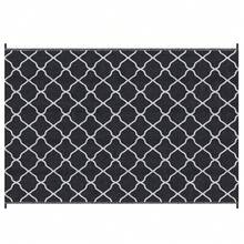 Reversible Outdoor Rug, Plastic Straw Mat W/ Carry Bag Ground Stakes For Garden RV Picnic Beach Camping 182x274cm Black - Default - View 1