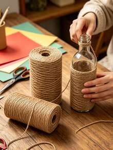 1 Roll 20/100/218/999m Vintage Style Jute Rope, Multi-Purpose, Suitable For Gift Wrapping, Hanging Plants, DIY Crafts And Rustic Home Decor - Multicolor - View 4