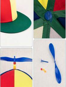 1/3/6pcs D EXCEED Propeller Baseball Cap, Fashion Cartoon Hat, Unisex, Party Costume Accessory, Fun Style, Travel Beach Vacation Supplies - Green - View 7