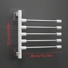 1pc Rotating Bathroom Towel Rack, Drill-Free Stainless Steel Sink Rotating Wall-Mounted Towel Holder, Kitchen Dishcloth Towel Rack - Multicolor - View 18