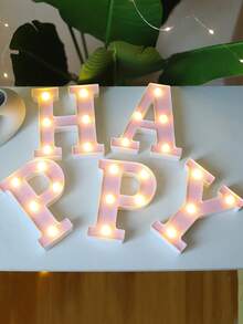 16cm 家居裝飾白色發光 A-Z LED 字母燈,電池供電,臥室裝飾字母夜燈,婚禮裝飾,生日派對裝飾,女孩房/兒童房裝飾字母燈,節日居家酒吧裝飾字母燈,字母燈 - 粉色 - 查看 10