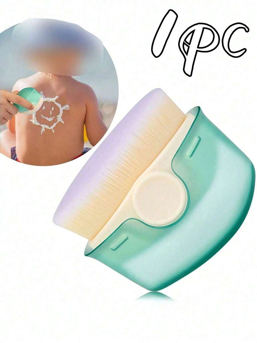1pc Sunscreen Brush With Protective Cap, Sunscreen Lotion Companion Applicator Sunscreen Lotion Applicator Brush,Portable Sunscreen Brush Essential Summer Outdoor Travel Pool Accessory Beach Essential, Pool Accessory, Beach Essentials, Pool Float - Multicolor - View 1