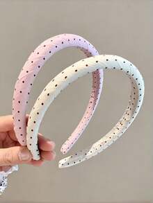 1pc Japanese Retro Plaid Twisted Hair Hoop, Summer Plaid Hair Clip, Girl Style Hair Accessory, Anti-Slip Toothed Hair Clip Headband - Multicolor - View 3