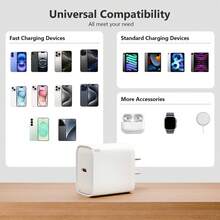 USB-C GaN 充電器 - 20W Type-C 充電適配器附 39.37 英吋 Type-C 充電線,充電指示燈,適用於 iPhone 15/16 系列、Galaxy 及其他裝置 - 查看 9