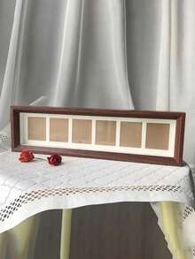 1pc Vintage Solid Wood Picture Frame, Multi-Grid Display, With Easy-Open Back Panel, Classic Home Decor Artwork, Wall-Mountable, Spring Wall Decor Essential, Easter Gallery Wall Accent, Mother's Day Gift, Wedding Keepsake, Rustic Style Display, Bohemian Style Wall Upgrade, Photo Display System - Multicolor - View 4