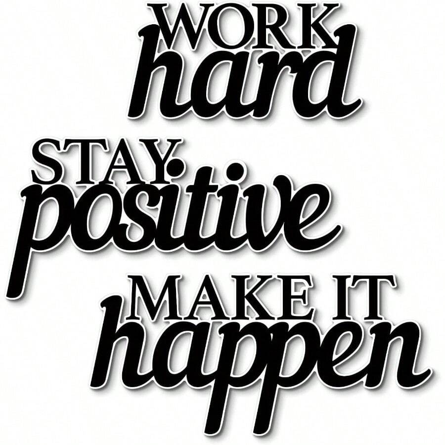 - Juego de arte motivacional para pared, diseo de inchTrabaja duro, mantente positivo, hazlo suceder inch, inspirador para el hogar, oficina, recmara, aula - Redacción inspiradora - Ver 1