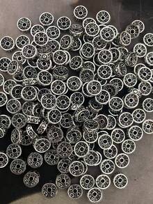 200/100/50/30/20/10入復古銀色雪花輪合金圓形隔珠、扁平隔珠、散珠，適用於珠寶DIY髮飾項鍊手鍊手工藝品 - 古銀色 - 查看 10