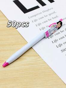 1/7/20/50pcs Custom Creative Ballpoint Pens, Doctor And Nurse Pattern Pen Clip Design, Push-Button Ballpoint Pens, Large Capacity Writing Pens, Suitable For Back To School Learning Supplies During The School Season, Customized Pens For School Event P - Multicolor - View 31