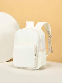 Cute Cartoon Excavator Printed Backpack, Random Print Placement - Black - View 6