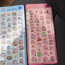 Japanese & Korean Style 3D Embossed Character Sticker Book Toy Crystal Stickers, Bang Bang Abstract Crazy Couple Representing My Mental State Pink Pig Pattern, Suitable For Students, Children, Boys, Girls, Adults, For Sticker Exchange, Collection, Stationery, Planner DIY, DIY Phone Case And Notebook Decoration - Multicolor - View 6
