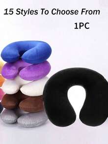 1 pieza Almohada inflable, Almohada de cuello para viaje en avión, coche, hogar, oficina, Cojín de cuello en forma de U portátil para estudiantes y adultos, Soporta y protege el cuello, Ideal para ir y venir, estudiar y viajar - Multicolor - Ver 7