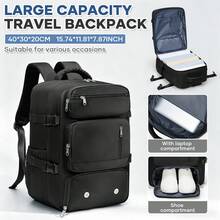 40x30x20cm 航空認可登機旅行後背包，大容量附鞋袋與15.6吋筆電隔層，多口袋防水週末包，耐用尼龍商務出差旅行上學戶外後背包，中性多功能商務後背包適用短途旅行與登機 - 彩色 - 查看 5