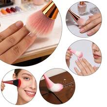 MyAoKuE-Up 1/2/3 Stück gebogene, taillenähnlich geformte flauschige Make-up-Pinsel, weiche synthetische Borsten, mehrfarbige Gesichts-Pinsel, multifunktionale Applikatoren für Rouge, Bronzer, Highlighter und Fixierpuder, für tägliches DIY-Make-up, Outdoor und Reisen - Verschiedenfarbig - Übersicht 6