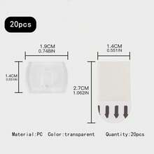 20-40pcs Mini Transparent Decorative Hook Clip, Light String Hook, Holiday Light String Clip, Suitable For Light String Decoration, Seamless Multifunctional Suspension, Suitable For Home And Outdoor Multifunctional Hooks - Clear - View 9