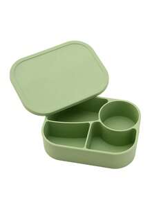 1pc Personalized Customization Name Baby Silicone Bento Box 4-Compartment Baby Lunch Container Meal Box Baby Boys Girls Feeding Tableware - Multicolor - View 13