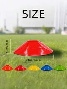 1Pc Multi-Color Flat Training Marker Cone Disc, Wear Resistant Durable PE Material Lightweight Agility Training Gear, Universal Sports Marker Suitable For Soccer, Basketball, Running Training & All Skill Levels - Multicolor - View 2