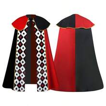 萬聖節國王角色扮演披風 成人撲克牌紅心國王 Cosplay 披風 舞台表演服裝 - 彩色 - 查看 3