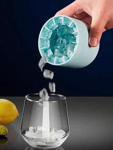 1 pieza Bandeja de cubitos de hielo de silicona cilíndrica, molde de hielo portátil de liberación rápida, bandeja de hielo fácil de retirar, adecuada para cócteles, whisky, bebidas, accesorio para hacer hielo en el refrigerador del hogar, color y estilo aleatorios - Multicolor - Ver 12