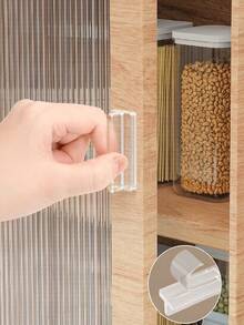 2-6pcs Transparent Self-Adhesive Door Handles, Drawer Cabinet Sliding Door Auxiliary Self-Adhesive Door Handles - A - View 2